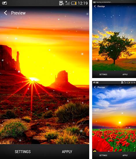 Kostenloses Android-Live Wallpaper Sonnenaufgang. Vollversion der Android-apk-App Sunrise für Tablets und Telefone.