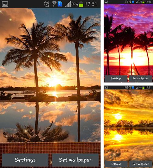 Zusätzlich zum Live Wallpaper S4 Leuchtender Lotos für Android Mobiltelefone und Tablets, können Sie auch Sunset HD, Sonnenuntergang HD kostenlos herunterladen.