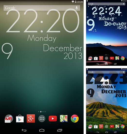 Kostenloses Android-Live Wallpaper Super Uhr. Vollversion der Android-apk-App Super clock für Tablets und Telefone.