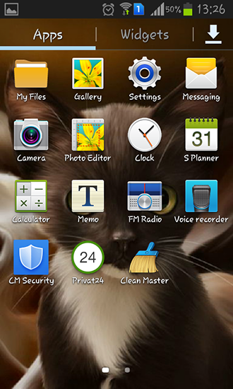 Android タブレット、携帯電話用びっくりした子猫のスクリーンショット。
