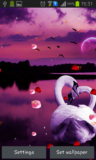 Écrans de Swans: Love pour tablette et téléphone Android.