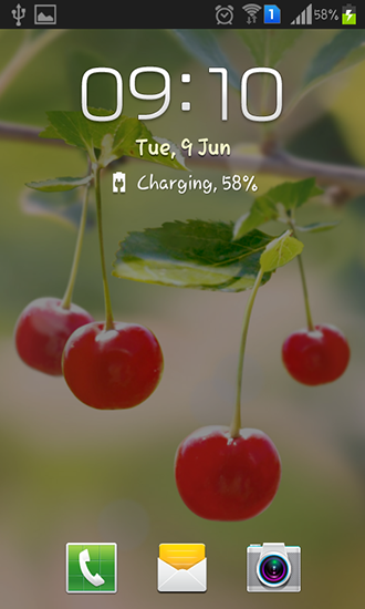 Écrans de Sweet cherry pour tablette et téléphone Android.
