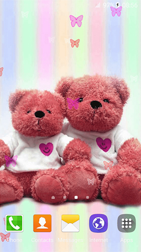 Papeis de parede animados Urso de pelúcia doce para Android. Papeis de parede animados Sweet teddy bear para download gratuito.