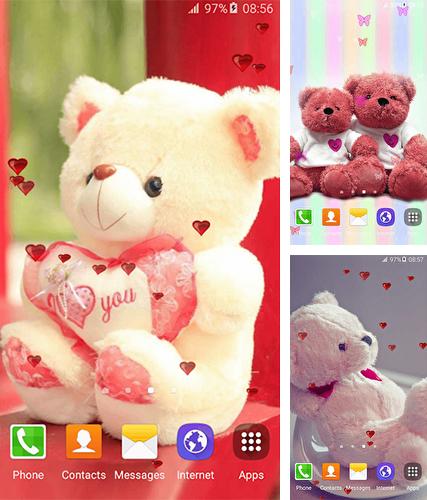 Kostenloses Android-Live Wallpaper Niedlicher Teddy. Vollversion der Android-apk-App Sweet teddy bear für Tablets und Telefone.