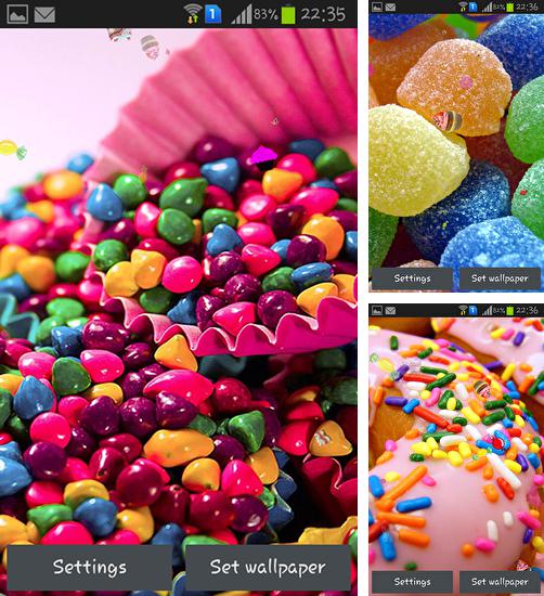 Kostenloses Android-Live Wallpaper Süßigkeiten. Vollversion der Android-apk-App Sweets für Tablets und Telefone.