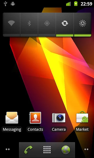 Écrans de Symphony of colors pour tablette et téléphone Android.