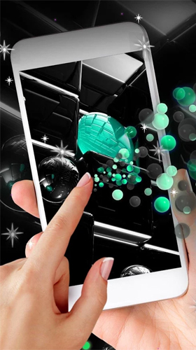 Tech neon glass ball - бесплатно скачать живые обои на Андроид телефон или планшет.