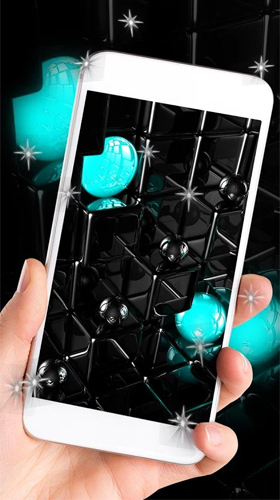 Papeis de parede animados Bola de vidro de néon tecnológica para Android. Papeis de parede animados Tech neon glass ball para download gratuito.