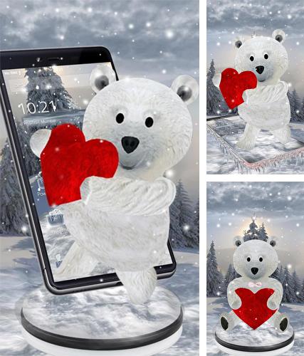 Kostenloses Android-Live Wallpaper Teddy Br: Liebe 3D. Vollversion der Android-apk-App Teddy bear: Love 3D für Tablets und Telefone.