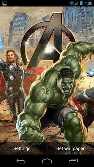 Kostenloses Android-Live Wallpaper The Avengers. Vollversion der Android-apk-App The avengers für Tablets und Telefone.