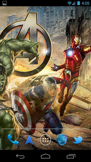 Papeis de parede animados Os vingadores para Android. Papeis de parede animados The avengers para download gratuito.