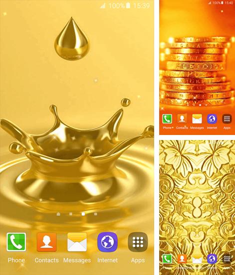 Дополнительно к живым обоям на Андроид телефоны и планшеты Космос, вы можете также бесплатно скачать заставку Gold.