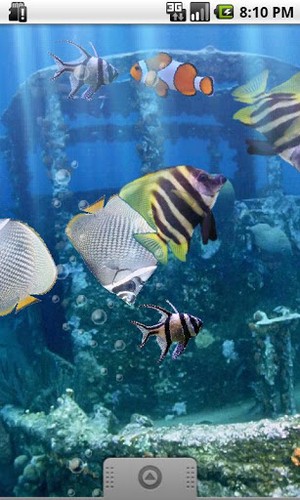 Papeis de parede animados O aquário verdadeiro para Android. Papeis de parede animados The real aquarium para download gratuito.