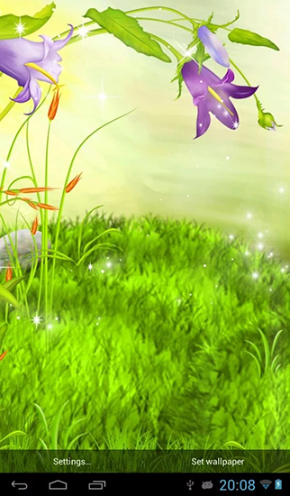 Kostenloses Android-Live Wallpaper Funkelnde Blumen. Vollversion der Android-apk-App The sparkling flowers für Tablets und Telefone.