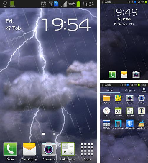 Дополнительно к живым обоям на Андроид телефоны и планшеты Гепард, вы можете также бесплатно скачать заставку Thunderstorm.
