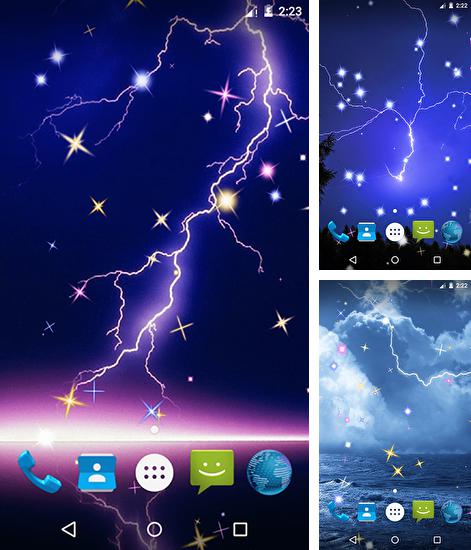 Kostenloses Android-Live Wallpaper Donnersturm. Vollversion der Android-apk-App Thunderstorm by Pop tools für Tablets und Telefone.