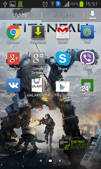 Screenshots of the Titanfall for Android tablet, phone.