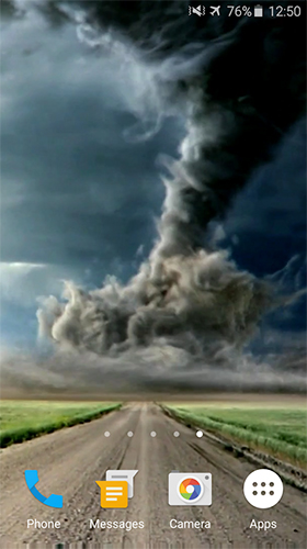 Як виглядають живі шпалери Tornado by Video Themes Pro.