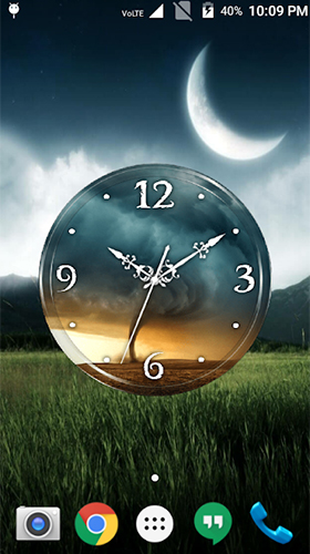 Papeis de parede animados Tornado: Relógio para Android. Papeis de parede animados Tornado: Clock para download gratuito.