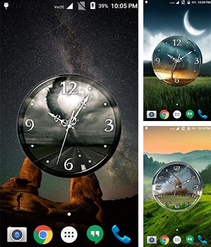 Kostenloses Android-Live Wallpaper Tornado: Uhr. Vollversion der Android-apk-App Tornado: Clock für Tablets und Telefone.