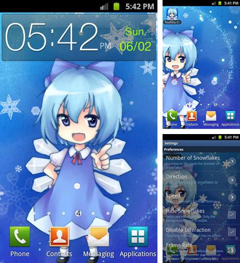 Kostenloses Android-Live Wallpaper Touhou Cirno. Vollversion der Android-apk-App Touhou Cirno für Tablets und Telefone.
