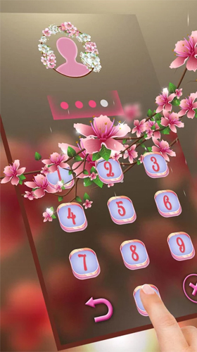 Screenshots do Sakura transparente para tablet e celular Android.