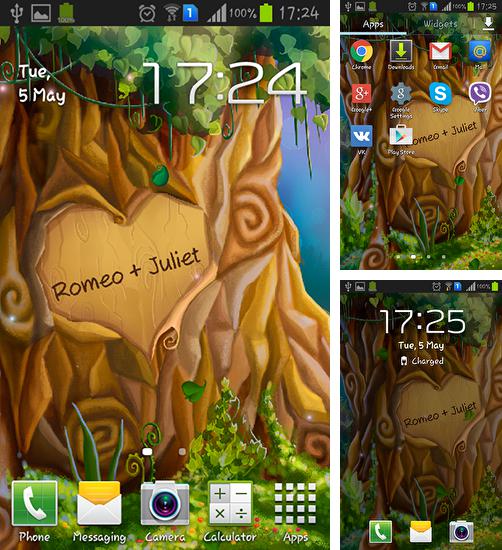 Kostenloses Android-Live Wallpaper Baum der Liebe. Vollversion der Android-apk-App Tree of love für Tablets und Telefone.