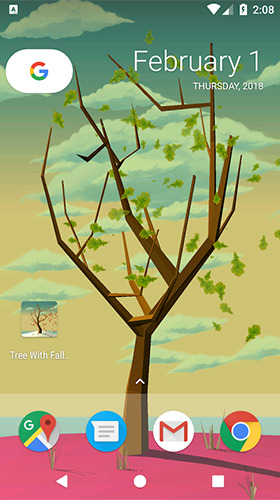Tree with falling leaves für Android spielen. Live Wallpaper Baum mit Fallenden Blättern kostenloser Download.