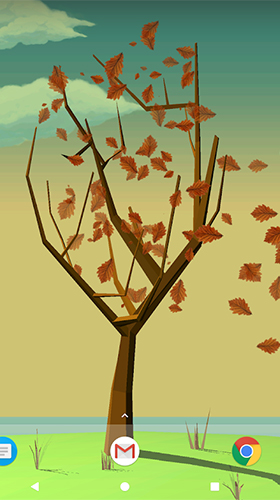 Скриншот Tree with falling leaves. Скачать живые обои на Андроид планшеты и телефоны.