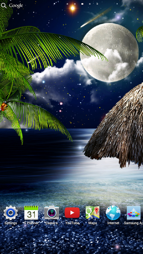 Скріншот Tropical night by Amax LWPS. Скачати живі шпалери на Андроїд планшети і телефони.
