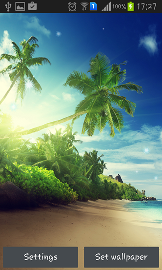 Écrans de Tropical beach pour tablette et téléphone Android.