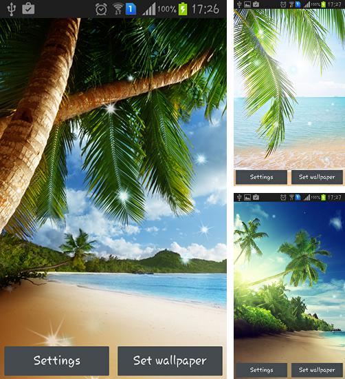 除了用于安卓手机和平板电脑的动态壁纸，您还可以免费下载Tropical beach，。
