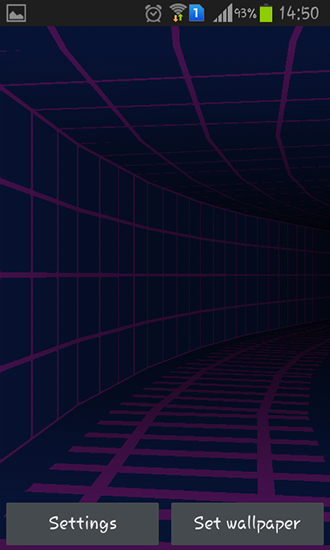 Screenshots of the Tunnel 3D for Android tablet, phone.