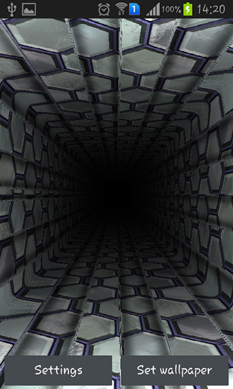 Screenshots do Túnel 3D para tablet e celular Android.