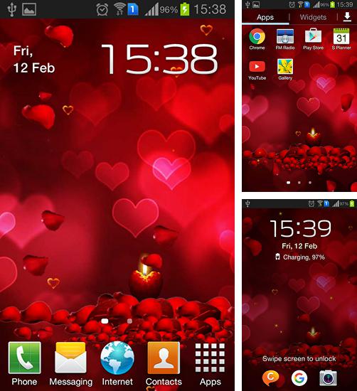 Kostenloses Android-Live Wallpaper Valentine 2016. Vollversion der Android-apk-App Valentine 2016 für Tablets und Telefone.