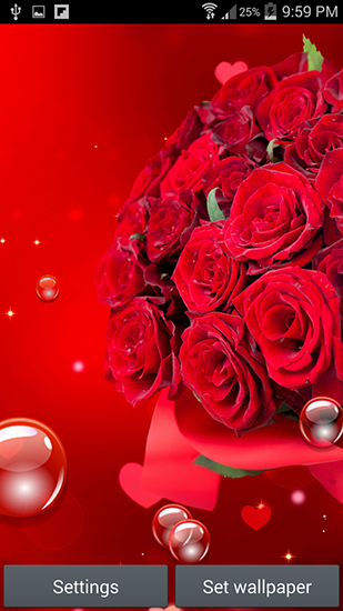Screenshots do Dia dos Namorados 2015 para tablet e celular Android.