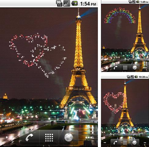 Kostenloses Android-Live Wallpaper Valentinstag: Feuerwerk. Vollversion der Android-apk-App Valentine's Day: Fireworks für Tablets und Telefone.