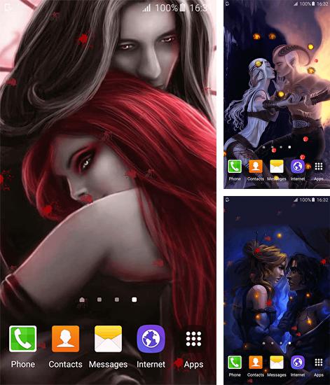 En plus du fond d'écran Cubes mobiles  pour téléphones et tablettes Android, vous pouvez aussi télécharger gratuitement Amour du vampire , Vampire Love.