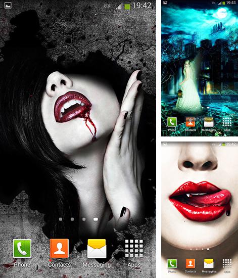 Дополнительно к живым обоям на Андроид телефоны и планшеты Перо, вы можете также бесплатно скачать заставку Vampires.