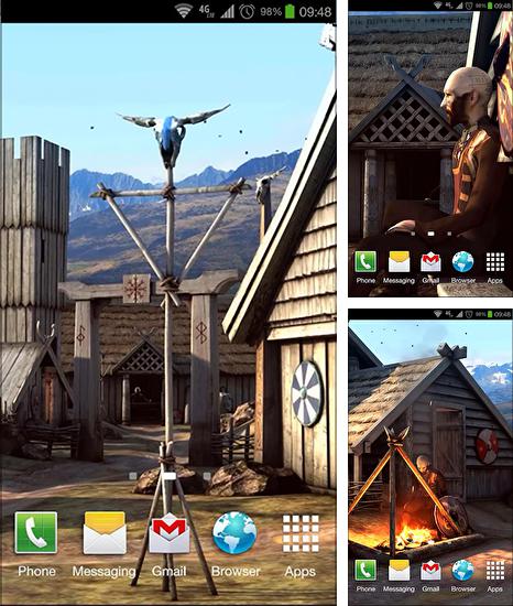 Kostenloses Android-Live Wallpaper Wikinger 3D. Vollversion der Android-apk-App Vikings 3D für Tablets und Telefone.