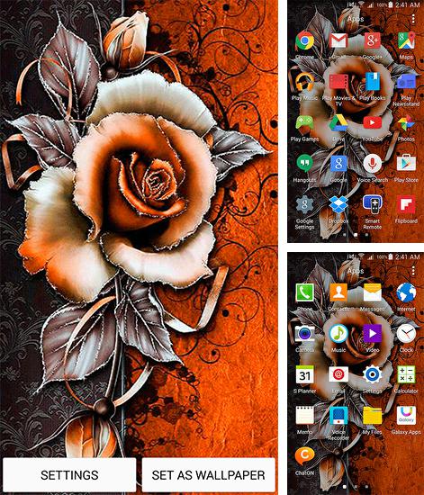 Дополнительно к живым обоям на Андроид телефоны и планшеты Метеоритный дождь, вы можете также бесплатно скачать заставку Vintage flower.