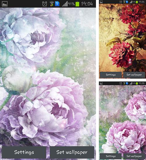Kostenloses Android-Live Wallpaper Vintage Rosen. Vollversion der Android-apk-App Vintage roses für Tablets und Telefone.