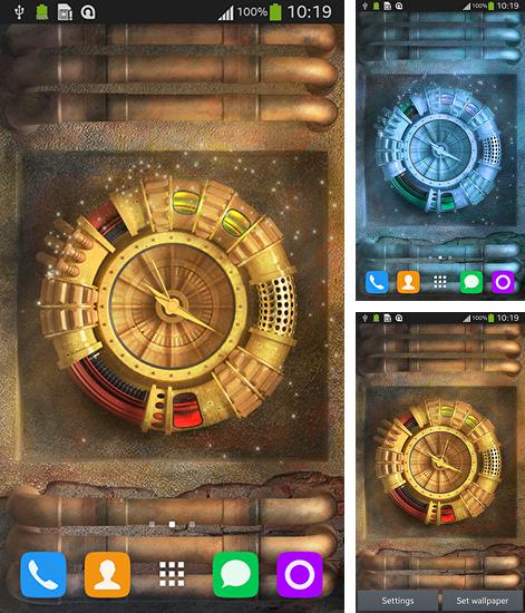 Kostenloses Android-Live Wallpaper Wallpaper mit Uhr. Vollversion der Android-apk-App Wallpaper with clock für Tablets und Telefone.