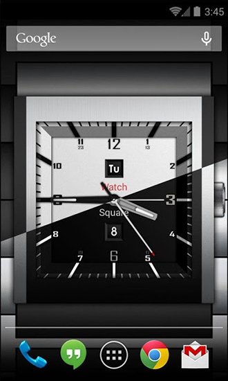 Screenshots do Relógio Quadrado Leve para tablet e celular Android.
