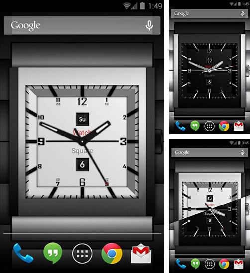 Kostenloses Android-Live Wallpaper Quadratische Uhr Lite. Vollversion der Android-apk-App Watch square lite für Tablets und Telefone.