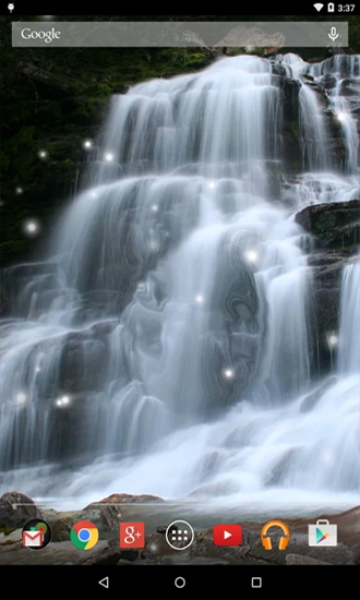 Écrans de Waterfall pour tablette et téléphone Android.