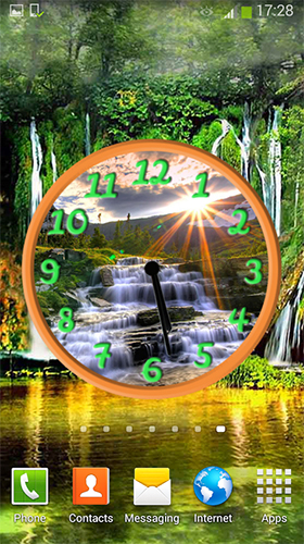 Waterfall: Clock - скачать бесплатно живые обои для Андроид на рабочий стол.