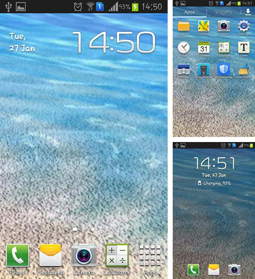 Además de fondo de pantalla animados Galaxia del espacio 3D para teléfonos y tabletas Android, también puedes descargarte gratis Waves beach.