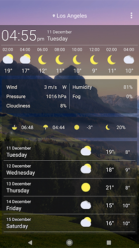 Kostenloses Android-Live Wallpaper Wetter. Vollversion der Android-apk-App Weather by SkySky für Tablets und Telefone.