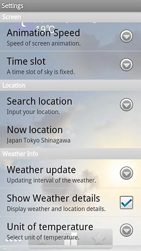 Capturas de pantalla de Weather sky para tabletas y teléfonos Android.